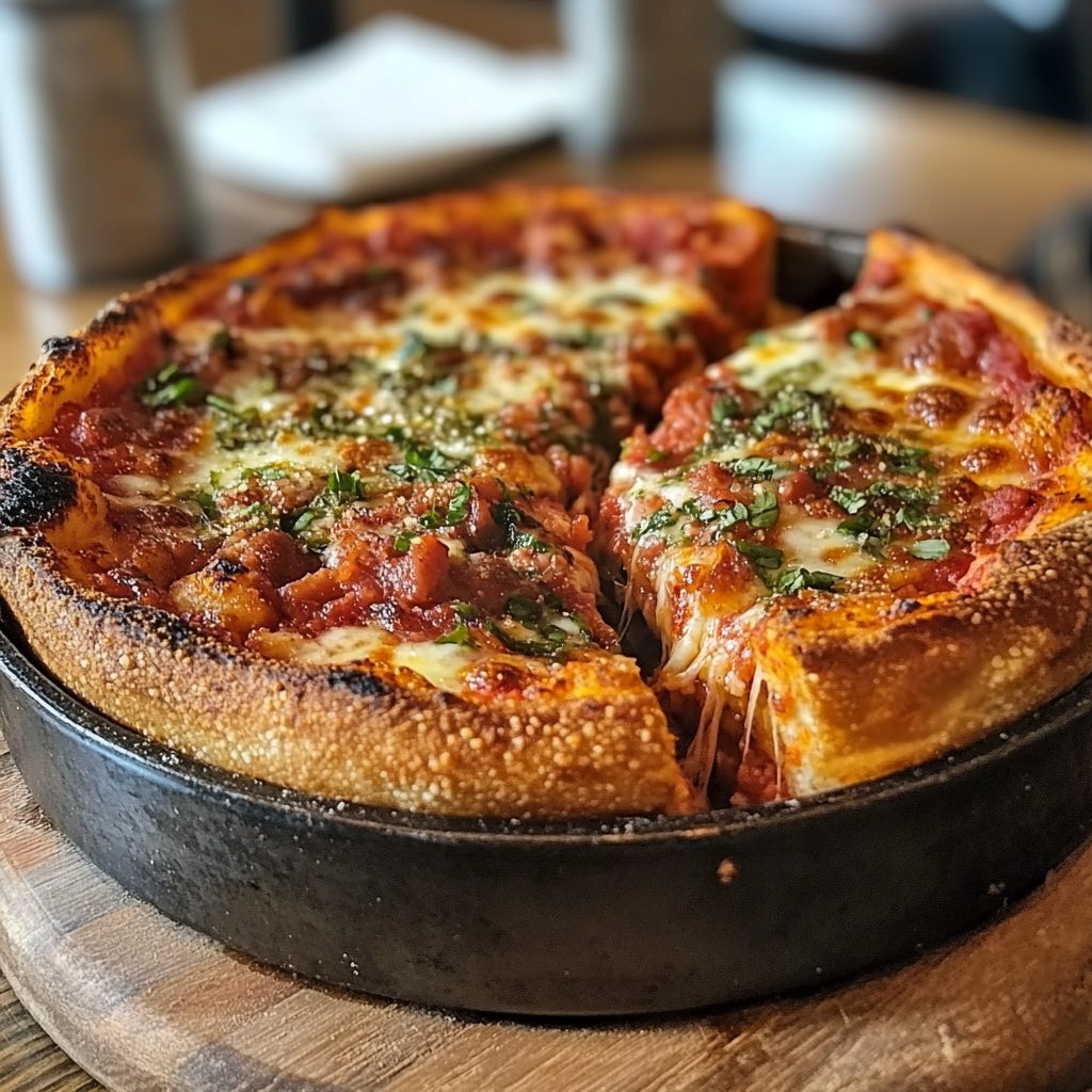 Deep-dish pizza