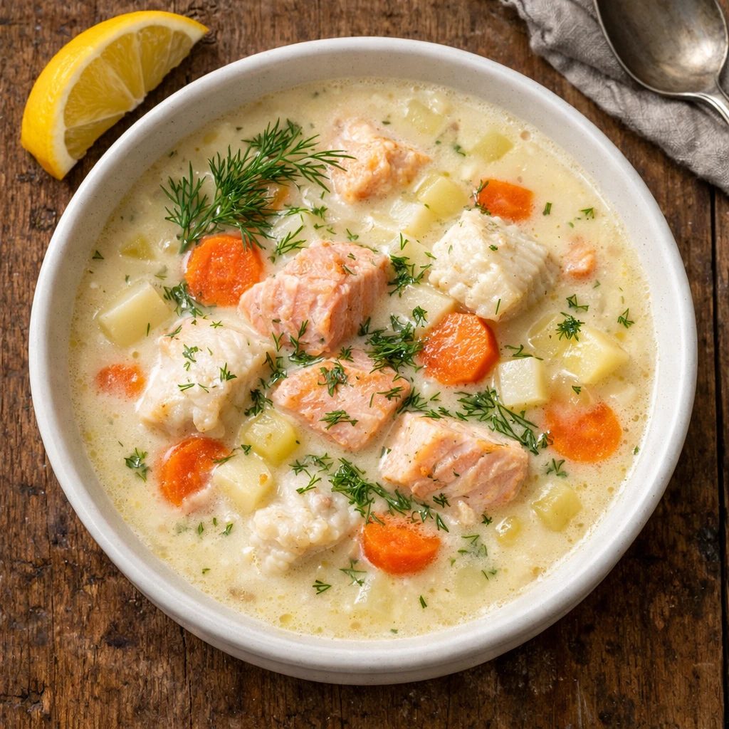 Fiskesuppe (balık çorbası)