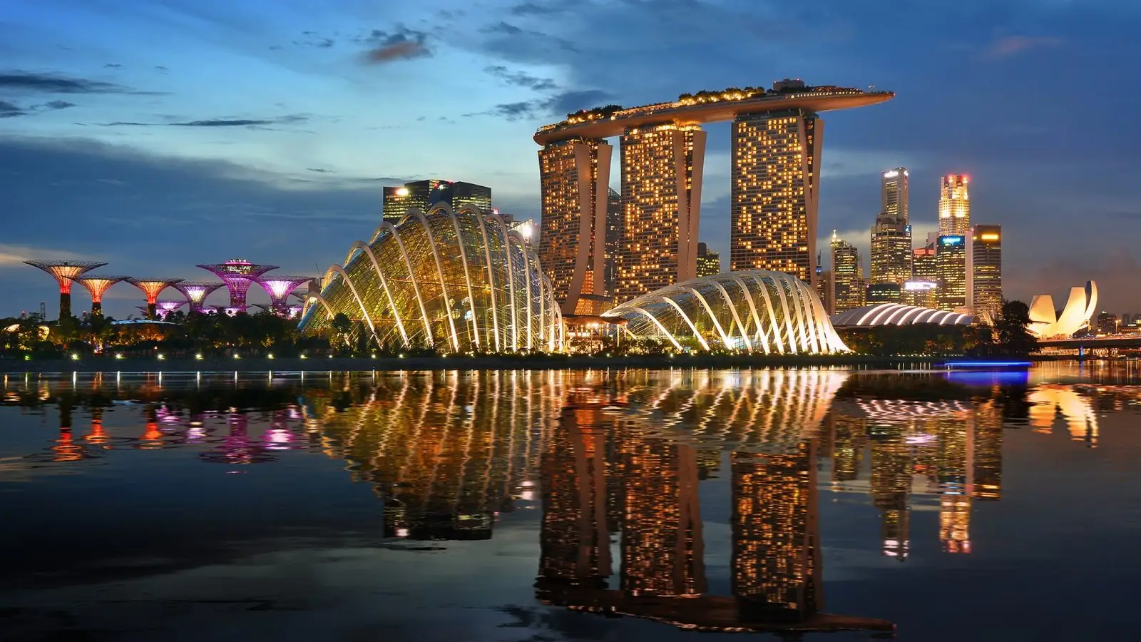 Singapur: marina bay sands gece
