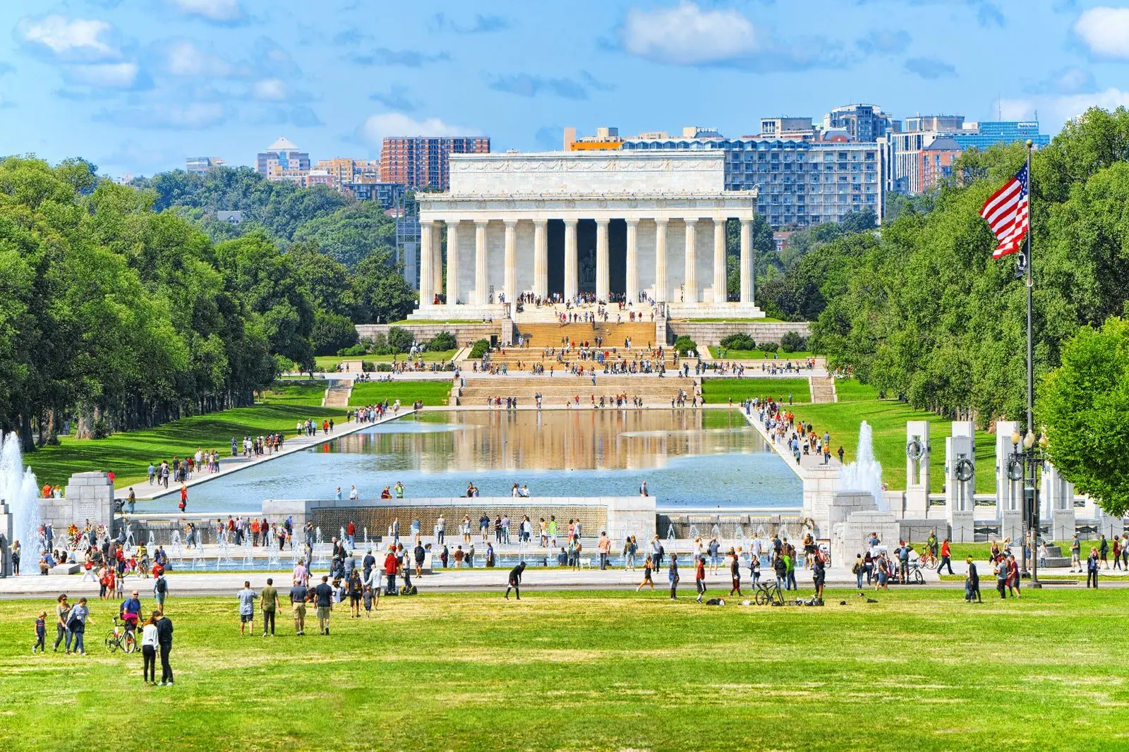 Washington DC Capitol Lincoln Memorial National Mall Beyaz Saray kiraz çiçeği